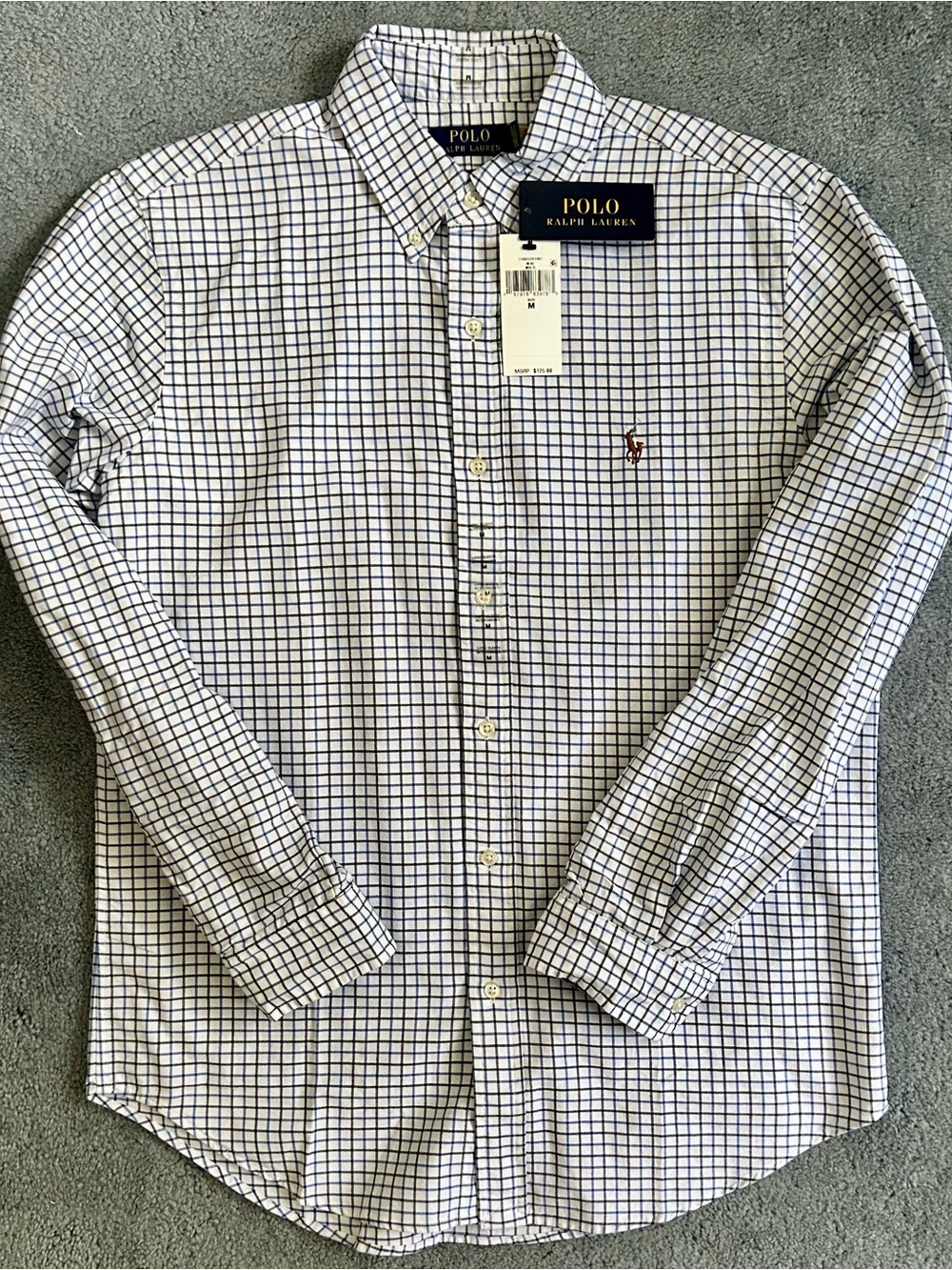 Polo Ralph Lauren Classic Tattersall Oxford Button-Down Shirt - L - Blue - BNWT
